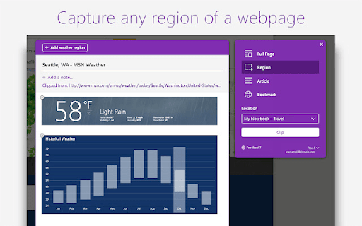 إضافة OneNote Web Clipper