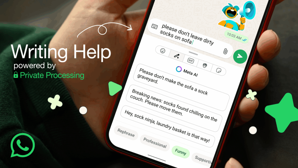  WhatsApp يطلق ميزة "مساعد الكتابة"  للحفاظ على خصوصية المستخدمين