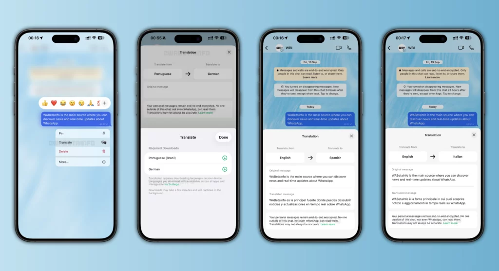 ميزة ترجمة رسائل واتساب WhatsApp
