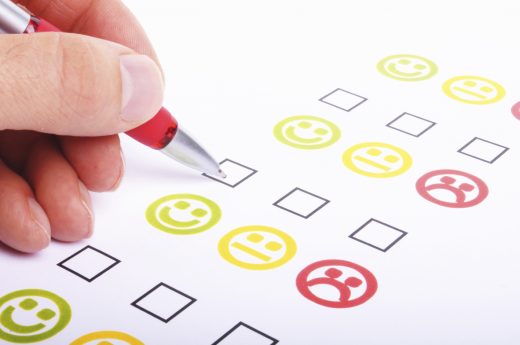 customer satisfaction questionnaire showing marketing or business concept