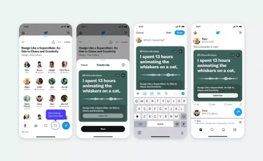 تويتر Twitter تختبر أداة اقتصاص جديدة للغرف الصوتية Spaces